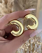 Aros Argolla Tubo Alargados Gold - Miniatura 4