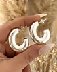 Aros Argolla Tubo Alargados Silver - Miniatura 1