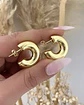 Aros Argolla Tubo Gold redondas - Miniatura 1