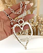 Collar XL Maxi Corazon Martillado Silver - Miniatura 1