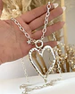 Collar XL Maxi Corazon Martillado Silver - Miniatura 2
