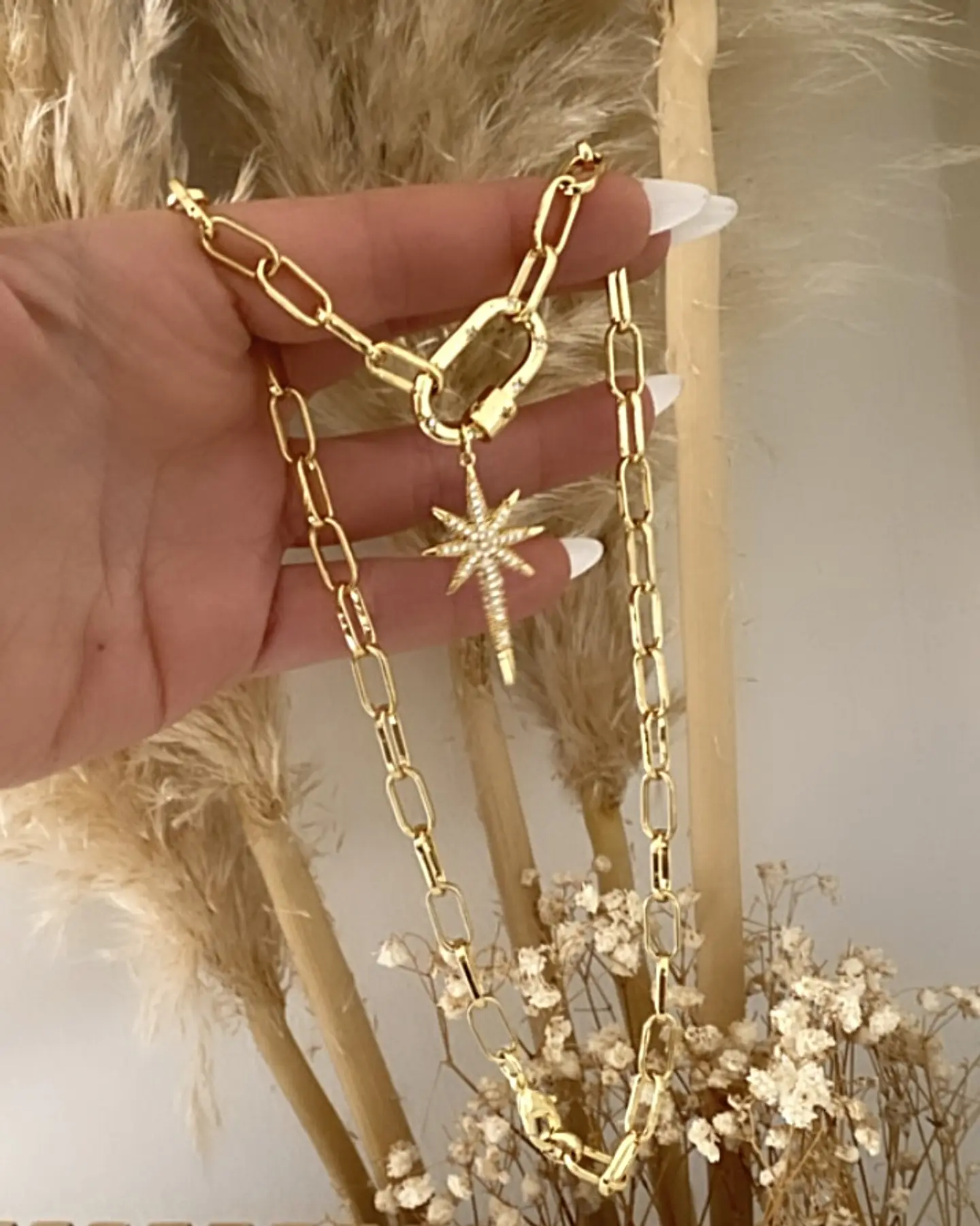 Collar Estrella Guía Circones Conector Gold  2
