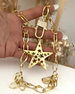 Collar XL Maxi Estrella Calada broche Candado Gold   - Miniatura 3