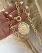 Collar Maxi Medalla Virgen de los Rayos Perlas Gold - Miniatura 5