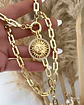 Collar Medalla Sol eslabones aplanados Gold  - Miniatura 2