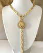 Collar Medalla Sol eslabones aplanados Gold  - Miniatura 3