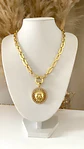 Collar Medalla Sol eslabones aplanados Gold  - Miniatura 5