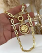 Collar Medalla Sol eslabones aplanados Gold  - Miniatura 7