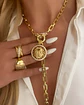 Collar Medalla Sol eslabones aplanados Gold  - Miniatura 1