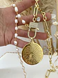 Collar XL Medallón Padre Nuestro Perlas gold - Miniatura 1