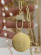 Collar XL Medallón Padre Nuestro Perlas gold - Miniatura 2