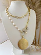Collar XL Medallón Padre Nuestro Perlas gold - Miniatura 5