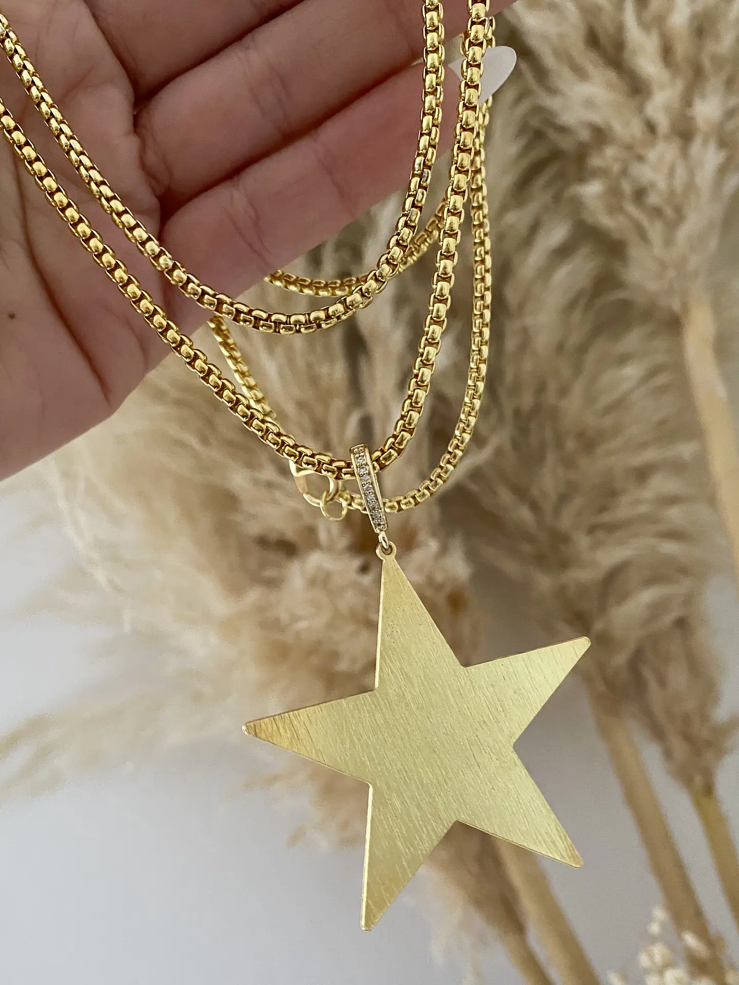 Collar XL Maxi Estrella lijada gold 1