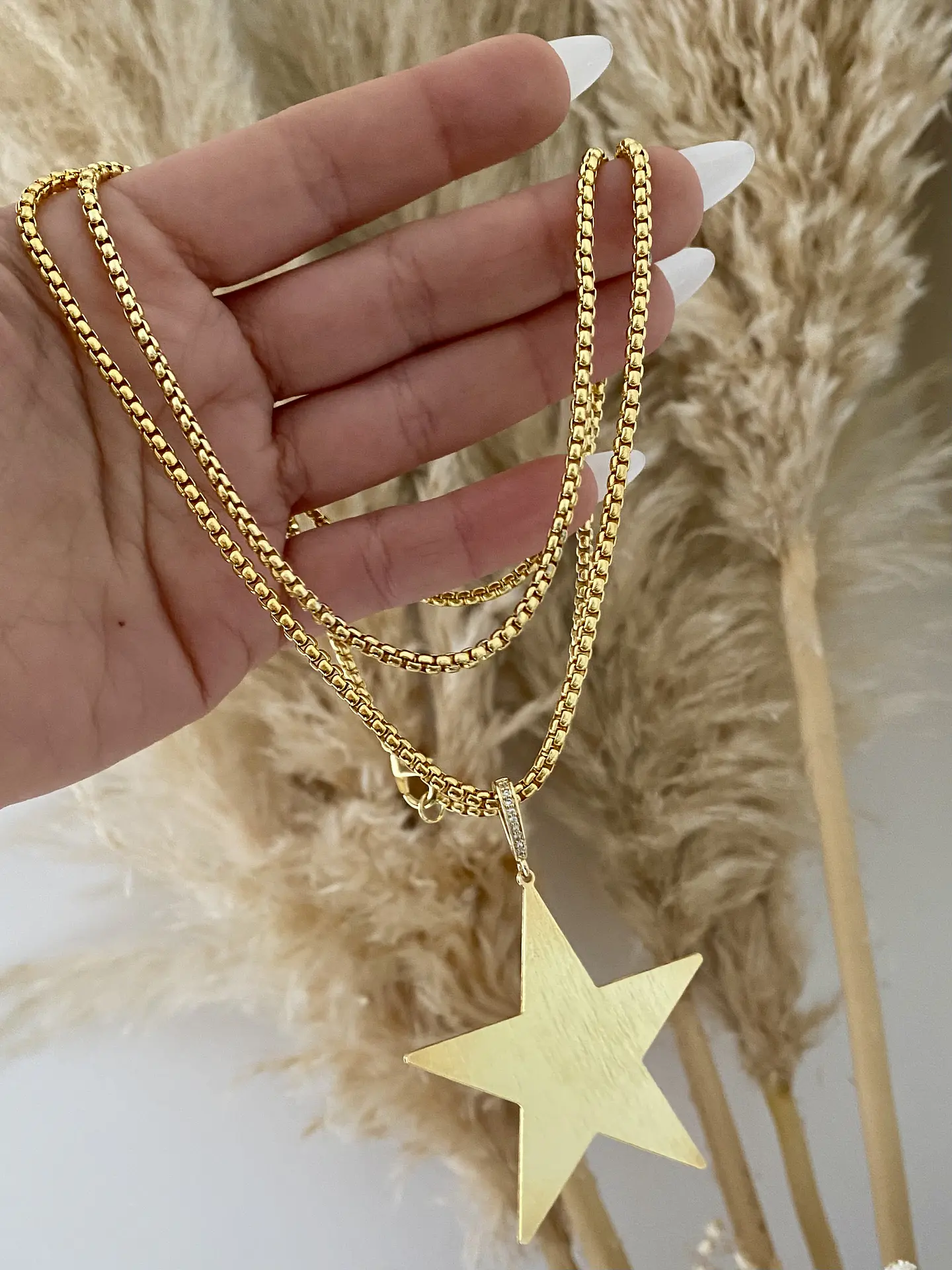 Collar XL Maxi Estrella lijada gold 3