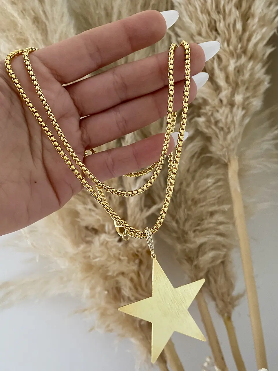 Collar XL Maxi Estrella lijada gold 3