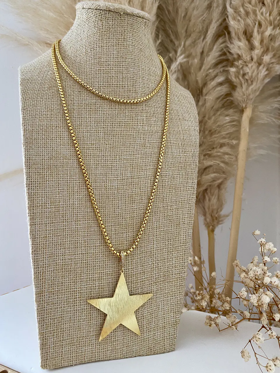 Collar XL Maxi Estrella lijada gold 2