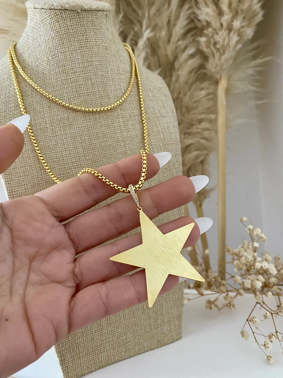 Collar XL Maxi Estrella lijada gold 4