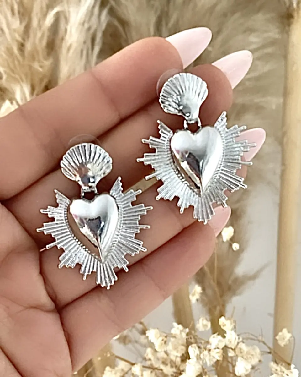 Aros Corazón Mexicano Silver 2