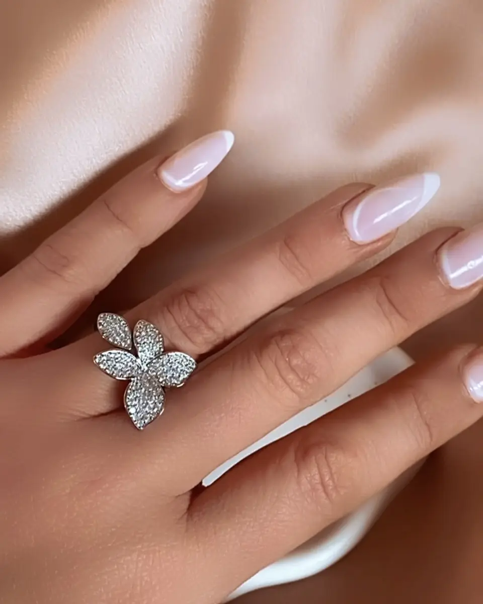 Anillo Mediano Pétalos Circones Silver  1