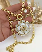 Collar Maxi Camelia eslabones mixtos punto luz gold - Miniatura 2
