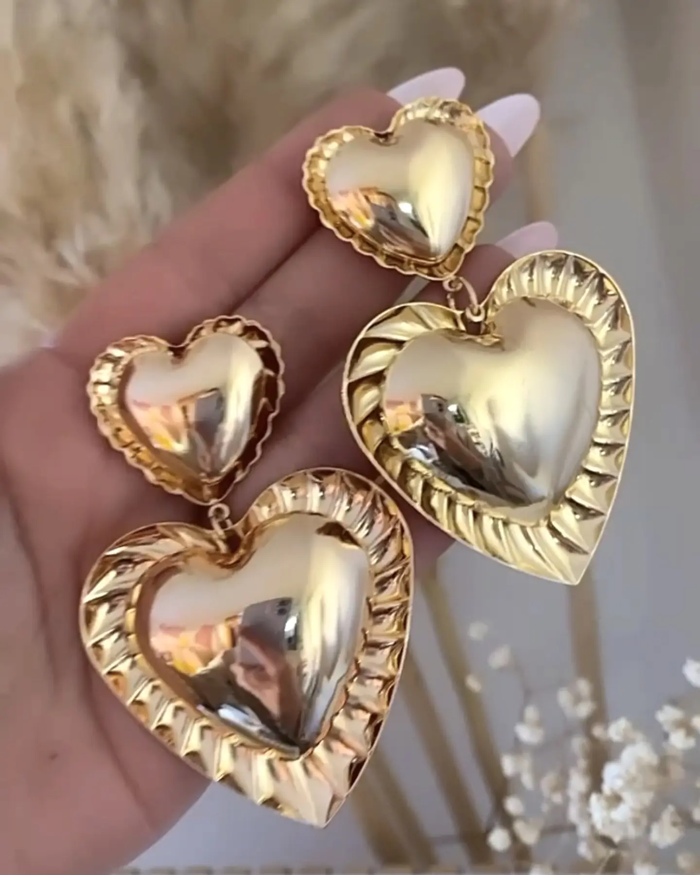 Aros Maxi Corazones Doble Englobados  2