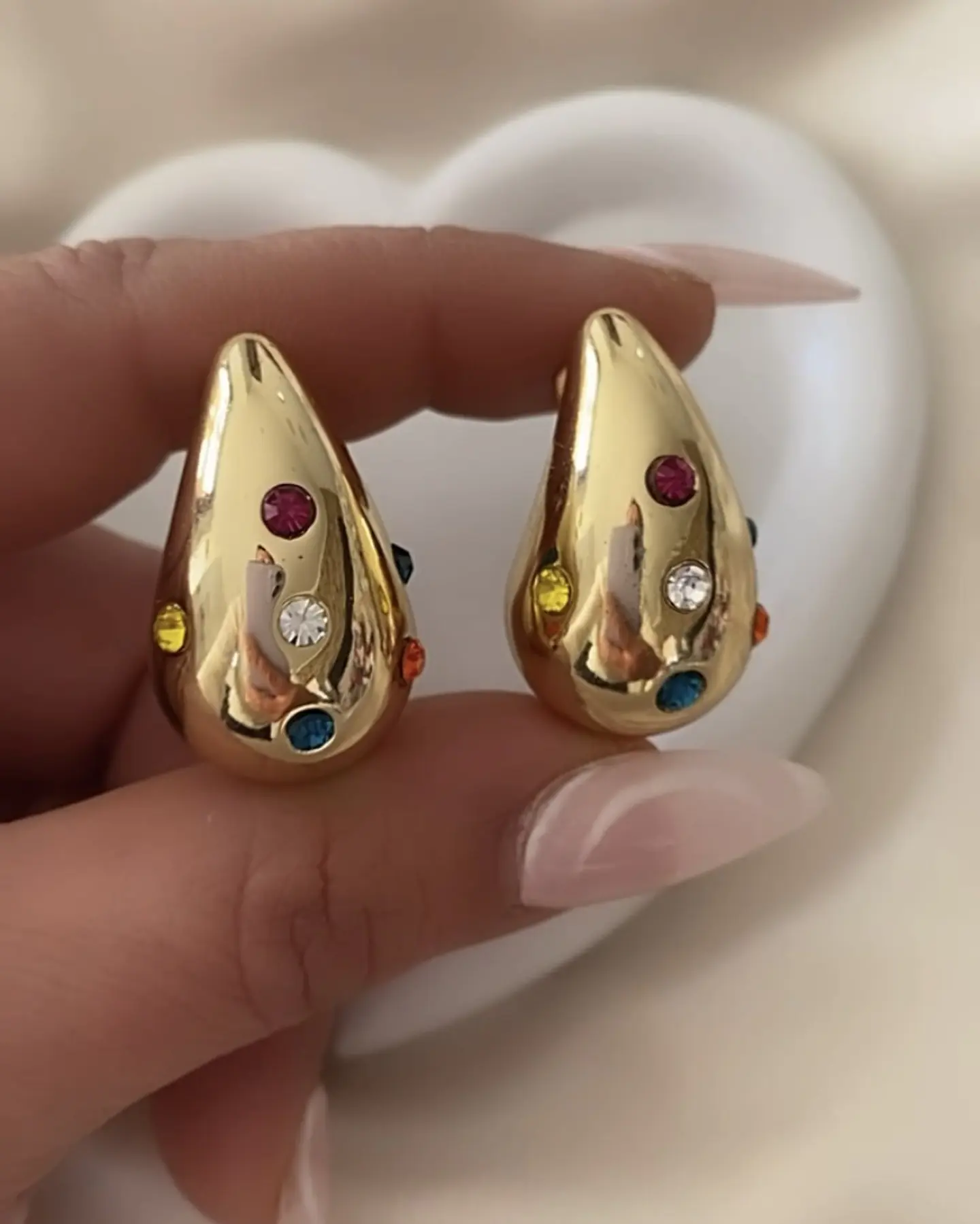 Aros Gota Circones Colores Gold  1