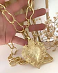 Collar XL Medallón Corazón Barroco y Maxi eslabones Irregulares Gold - Miniatura 2