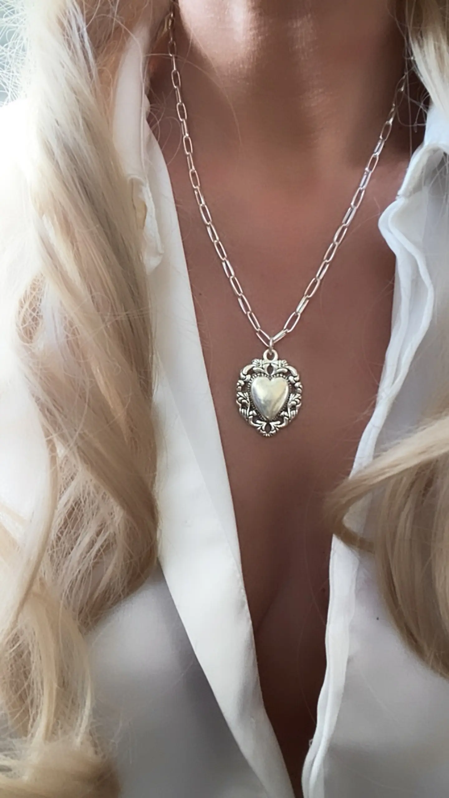 Collar Corazón Mexicano Solitario Silver 3