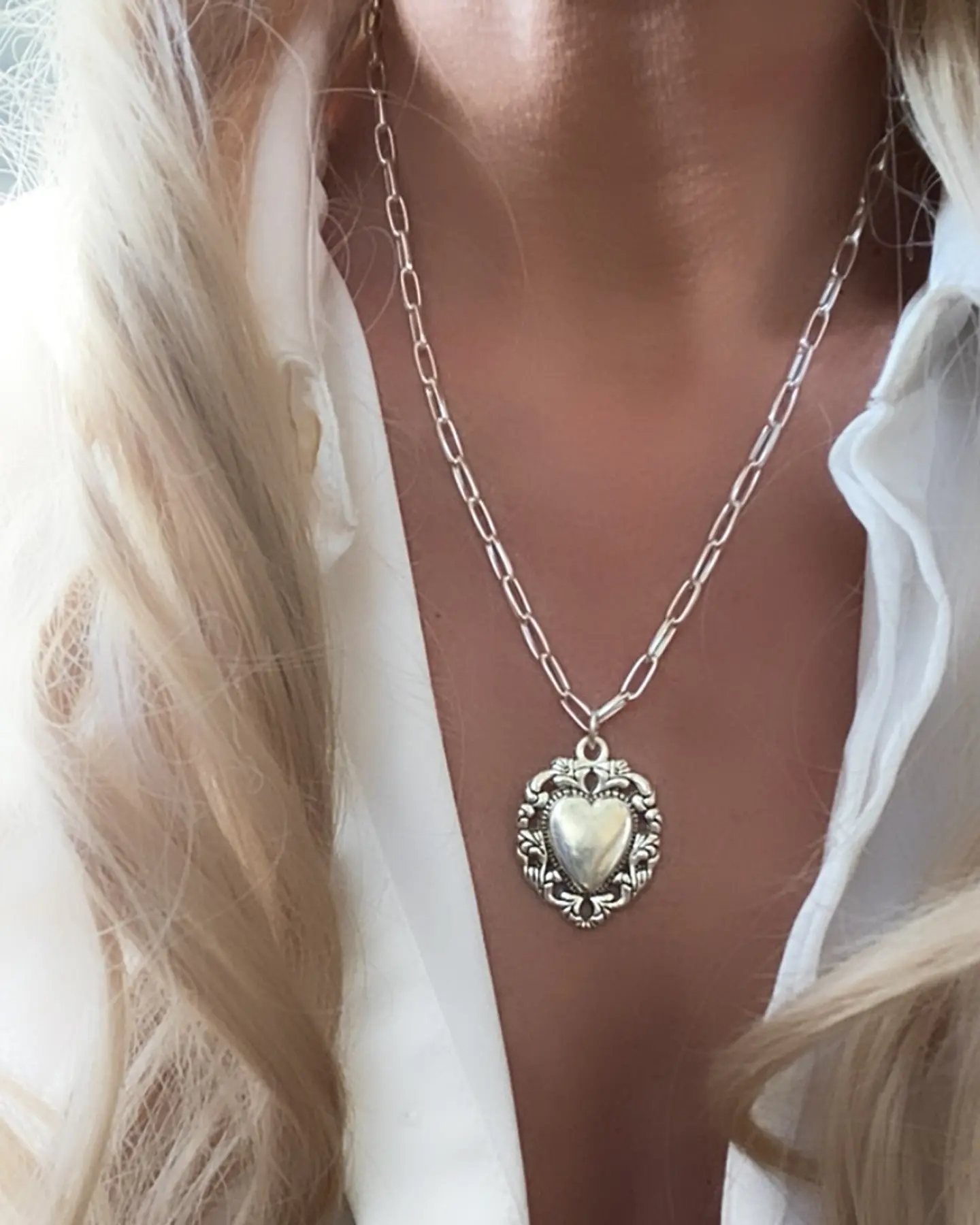 Collar Corazón Mexicano Solitario Silver 1