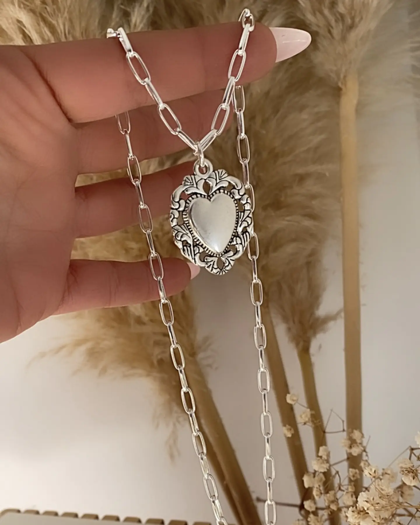 Collar Corazón Mexicano Solitario Silver 2