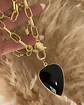 Collar XL Gota Onyx Facetado gold  - Miniatura 1