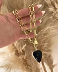 Collar XL Gota Onyx Facetado gold  - Miniatura 3