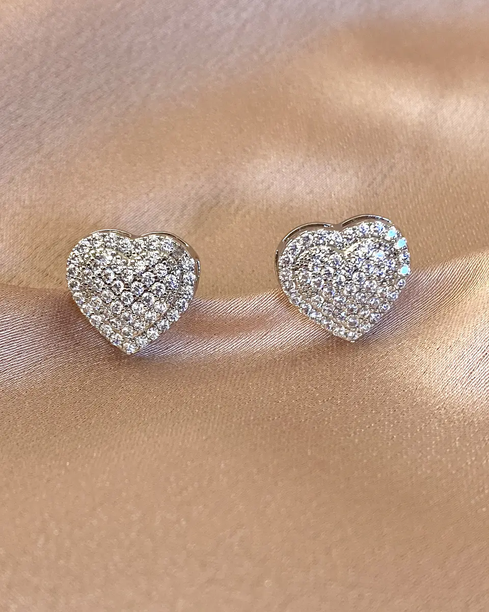 Aros Corazón Circones Silver 1