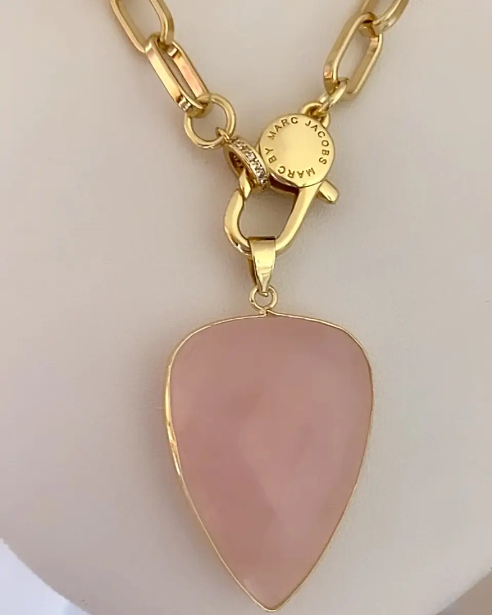 Collar XL Cuarzo Rosa Gold  2