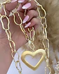 Collar XL maxi eslabones Irregulares Maxi Corazón Enchapado - Miniatura 5