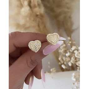 Aros Corazones Circones Gold