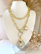 Collar XL Dije Cuarzo Perla con maxi eslabones Gold - Miniatura 5