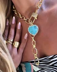 Collar Maxi Corazón Turquesa Broche Luxury - Miniatura 1
