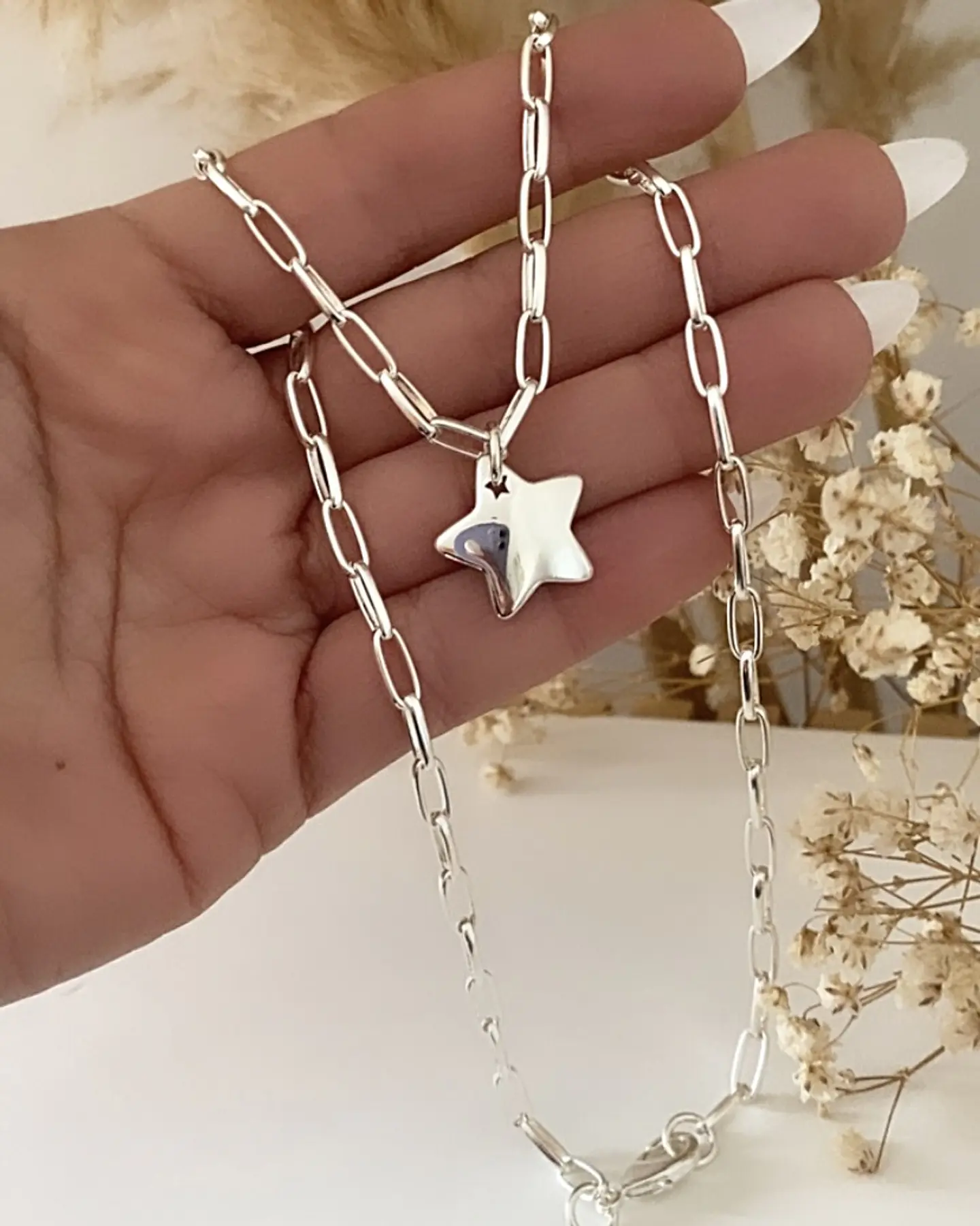 Collar Estrella Englobada Silver 1