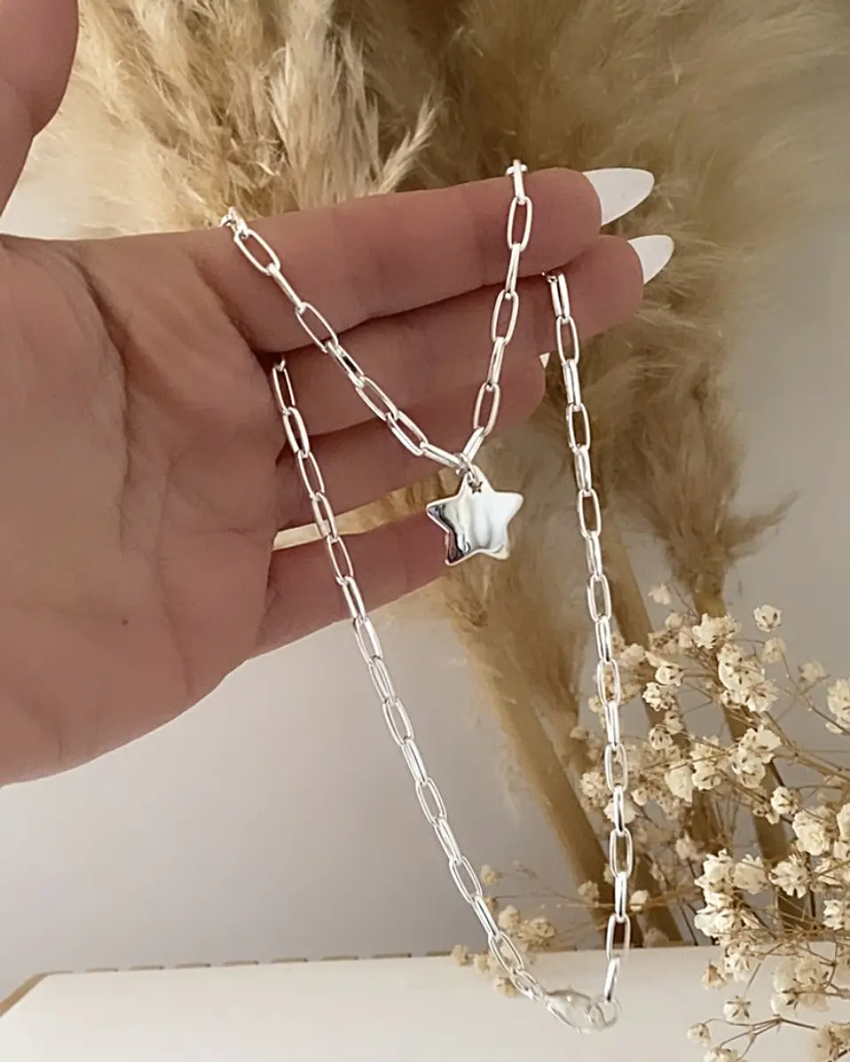 Collar Estrella Englobada Silver 2