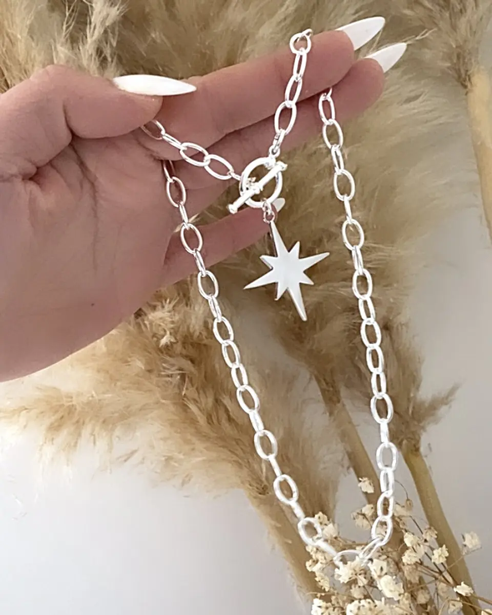 Collar Estrella Guía maxi eslabones Silver  2