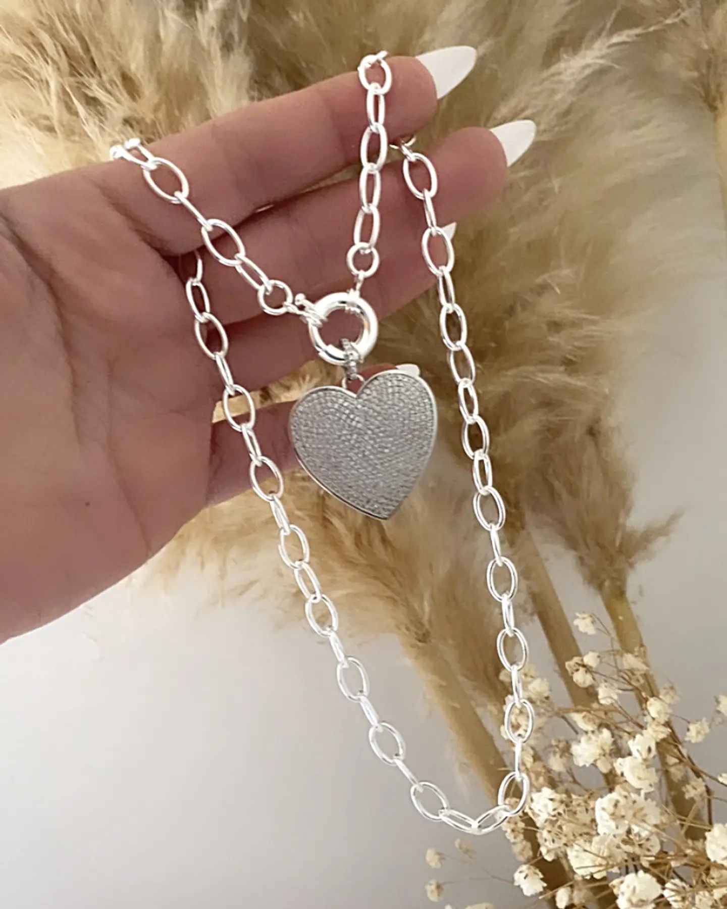 Collar Corazón Circones maxi eslabones Silver 3