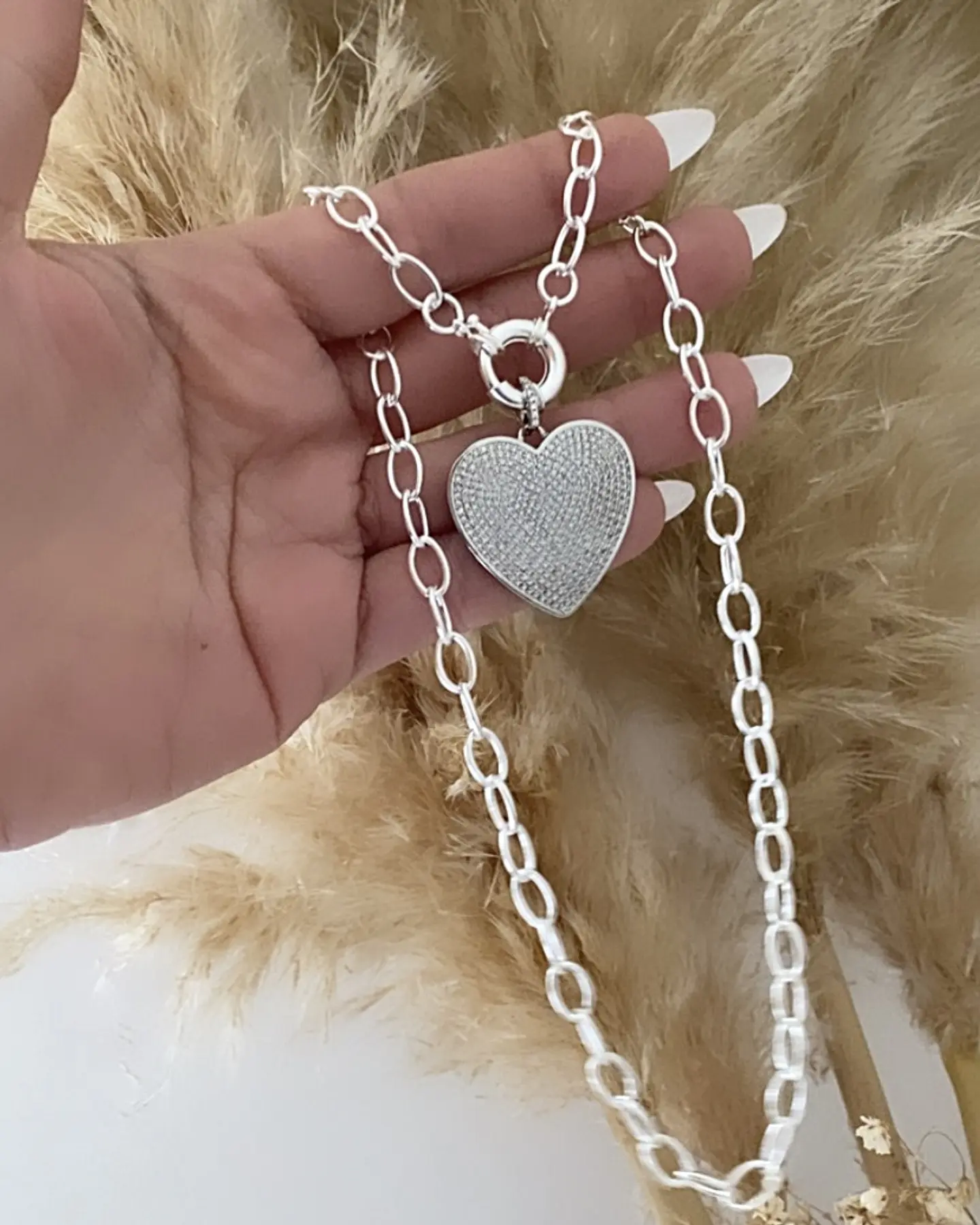 Collar Corazón Circones maxi eslabones Silver 5