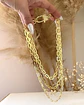 Collar Triple Cascada Maxi  Broche Luxury Candado Gold - Miniatura 5