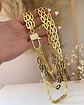 Collar Triple Cascada Maxi  Broche Luxury Candado Gold - Miniatura 6