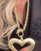Collar XL Maxi Corazón Silueta Broche Candado Circones   - Miniatura 3
