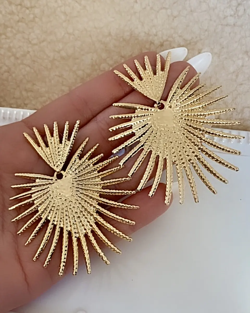 Aros Maxi Corazon Rayos Gold 1