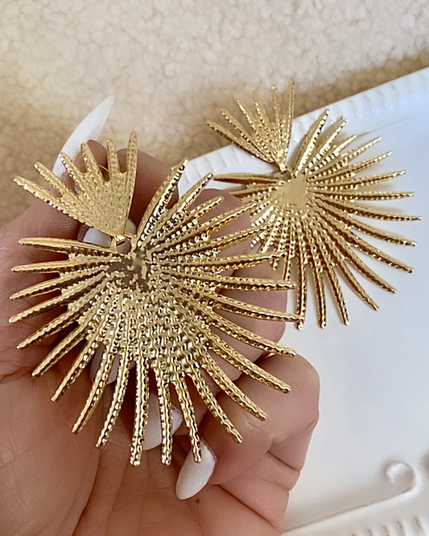 Aros Maxi Corazon Rayos Gold 5