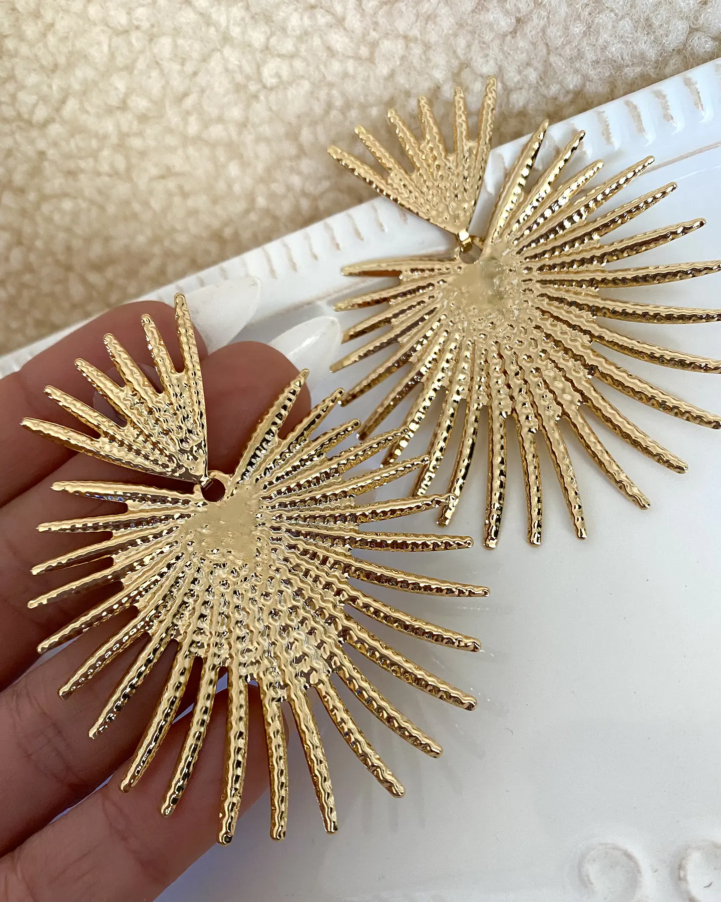 Aros Maxi Corazon Rayos Gold 3