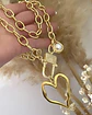 Collar XL Corazón Silueta Perla Gold - Miniatura 1